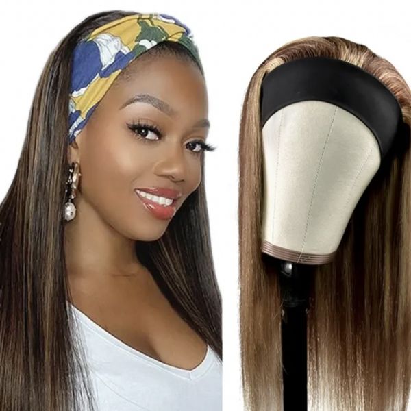 remy human hair silk scarf headband piano color straight hair p4/30 european and american wigs highlight wigs, Black;brown
remy human hair silk scarf headband piano color straight hair p4/30 european and american wigs highlight wigs, Black;brown