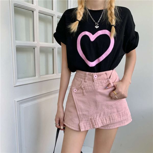pink denim short skirt for women summer design large size a line babes anti revealing high waisted culottes, Black
pink denim short skirt for women summer design large size a line babes anti revealing high waisted culottes, Black