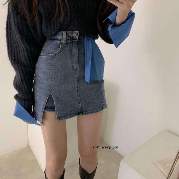 anti revealing denim skirt for women summer high waisted a line short pants side slit butt hugging, Black
anti revealing denim skirt for women summer high waisted a line short pants side slit butt hugging, Black