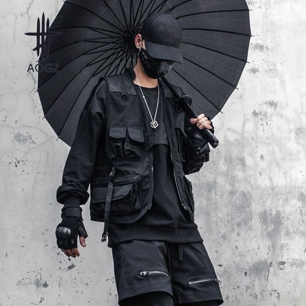 men's vests aogz multi pockets techwear vest outwear tactical sleeveless jacket streetwear men hip hop cargo zipper removable waistcoat, Black;white
men's vests aogz multi pockets techwear vest outwear tactical sleeveless jacket streetwear men hip hop cargo zipper removable waistcoat, Black;white