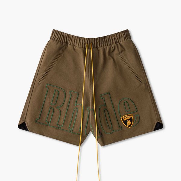 correct version rhude x lambo co branded embroidery high street casual drawstring shorts, White;black
correct version rhude x lambo co branded embroidery high street casual drawstring shorts, White;black