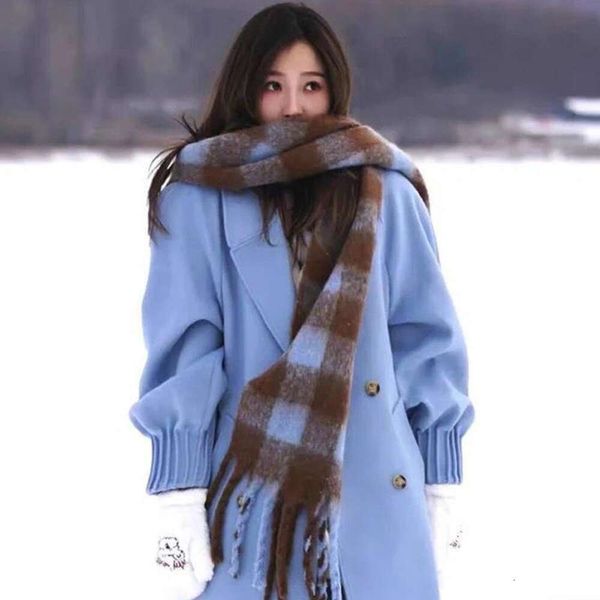 yu shuxins mohair plaid scarf soft glutinous imitation cashmere winter womens warm shawl dual use cold proof, Blue;gray
yu shuxins mohair plaid scarf soft glutinous imitation cashmere winter womens warm shawl dual use cold proof, Blue;gray