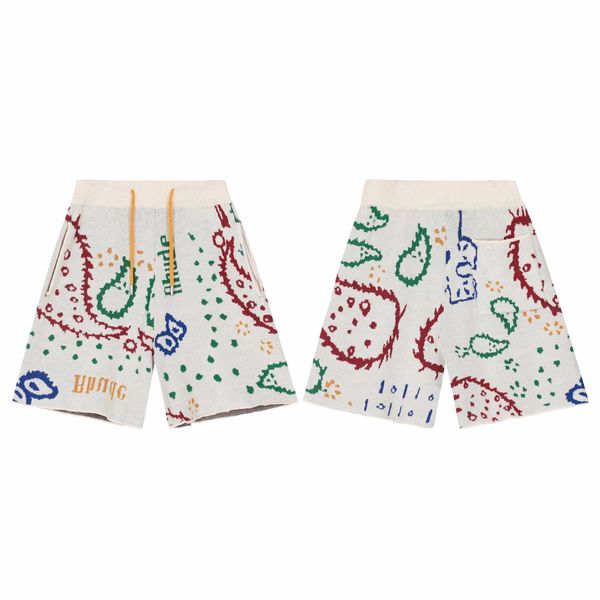 rhude american street fashion brand rhude american high street cashew flower knitted shorts, White;black
rhude american street fashion brand rhude american high street cashew flower knitted shorts, White;black