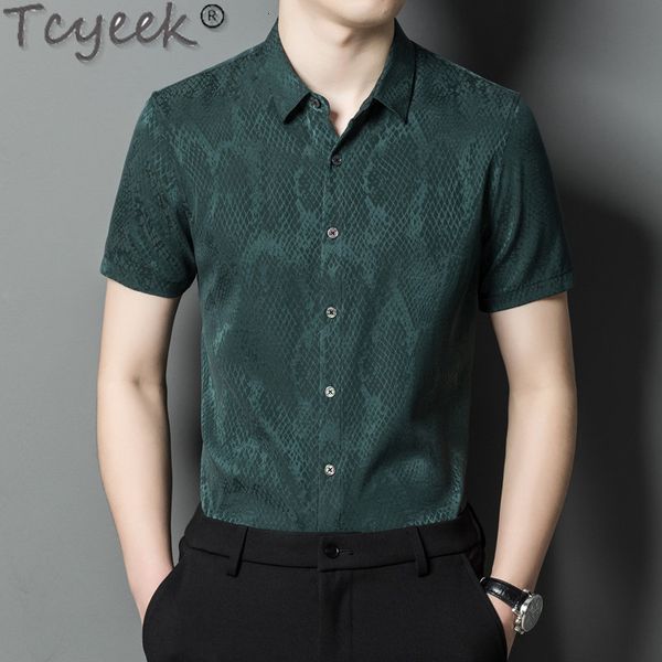 men's dress shirts tcyeek for men summer short sleeve real 908 mulberry silk shirt casual business thin camiseta masculina lm 230826, White;black
men's dress shirts tcyeek for men summer short sleeve real 908 mulberry silk shirt casual business thin camiseta masculina lm 230826, White;black