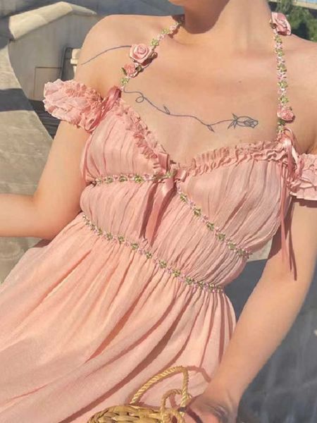 summer pink casual beach fairy dress 2022 boho france elegant strap dres chiffon korean style sweet party midi new 230808, White;black
summer pink casual beach fairy dress 2022 boho france elegant strap dres chiffon korean style sweet party midi new 230808, White;black