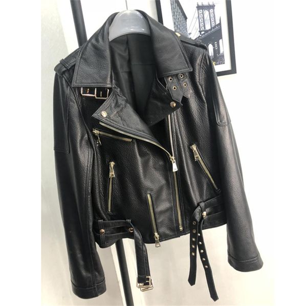 motorcycle jackets street women real sheep skin leather jacket black genuine leather zipper v-neck coat
motorcycle jackets street women real sheep skin leather jacket black genuine leather zipper v-neck coat
