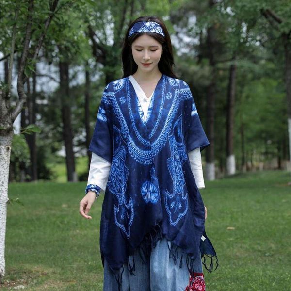tie dyed neckerchief ethnic style travel sunblock cardigan cotton and linen scarf long tassel beach towel, Blue;gray
tie dyed neckerchief ethnic style travel sunblock cardigan cotton and linen scarf long tassel beach towel, Blue;gray