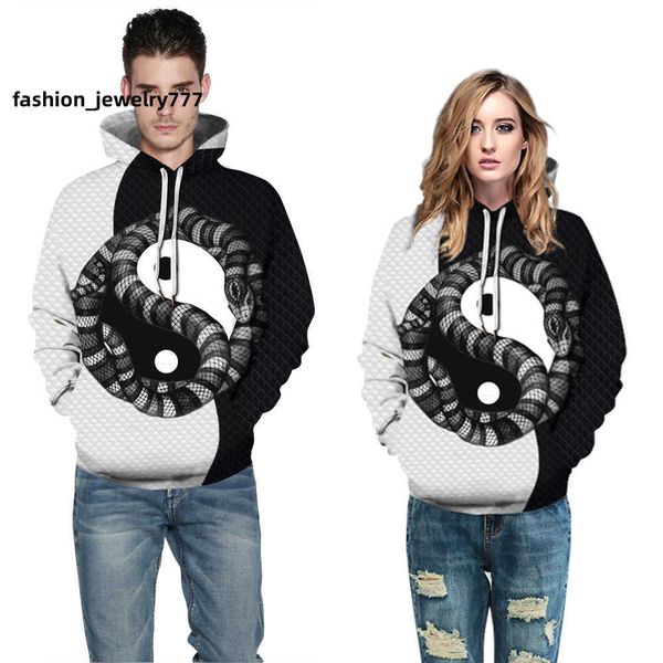 python yin and yang digital printing couple's autumn and winter sweater sports loose jacket fashion, Black
python yin and yang digital printing couple's autumn and winter sweater sports loose jacket fashion, Black