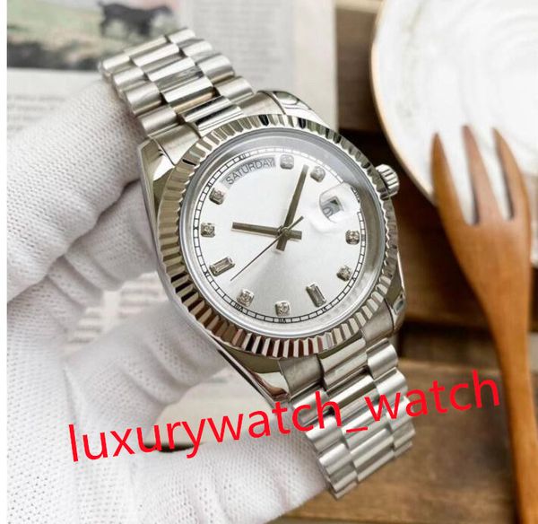men's watch 41mm day-date automatic mechanical movement watches diamond dial stainless steel men wristwatches sapphire waterproof multi, Slivery;brown
men's watch 41mm day-date automatic mechanical movement watches diamond dial stainless steel men wristwatches sapphire waterproof multi, Slivery;brown