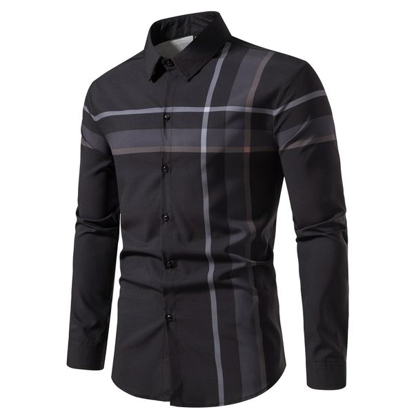 men's dress shirts spring and summer long sleeve shirt fashion trend stripes thin men clothing 230826, White;black
men's dress shirts spring and summer long sleeve shirt fashion trend stripes thin men clothing 230826, White;black