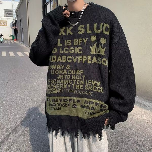 men's sweaters autumn and winter american personality hole lazy wind loose pullover sweater male y2k high street gothic couple hip-hop, White;black
men's sweaters autumn and winter american personality hole lazy wind loose pullover sweater male y2k high street gothic couple hip-hop, White;black