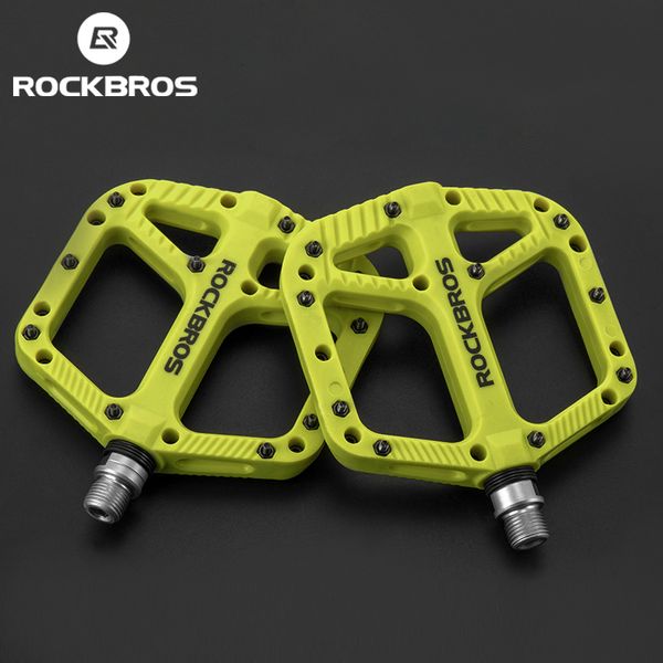 Image of Bike Pedals ROCKBROS Bicycle Pedals Bike Ultralight Seal Bearings Cycling Nylon Road bmx Mtb Pedals Flat Platform Bicycle Parts Accessories 230826