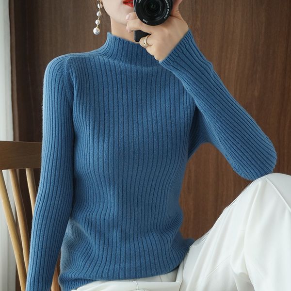 womens sweaters women autumn winter jumper long sleeve mock neck slim fit pullovers korean knitwear strecth solid blue bottoming shirts 2308, White;black
womens sweaters women autumn winter jumper long sleeve mock neck slim fit pullovers korean knitwear strecth solid blue bottoming shirts 2308, White;black