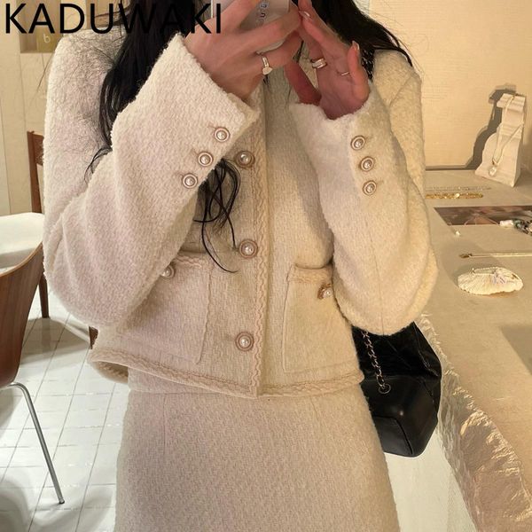 two piece dress autumn winter vintage elegant tweed coat women ;short jackets simple high waist a line bodycon skirts women two piece set 23, White
two piece dress autumn winter vintage elegant tweed coat women ;short jackets simple high waist a line bodycon skirts women two piece set 23, White