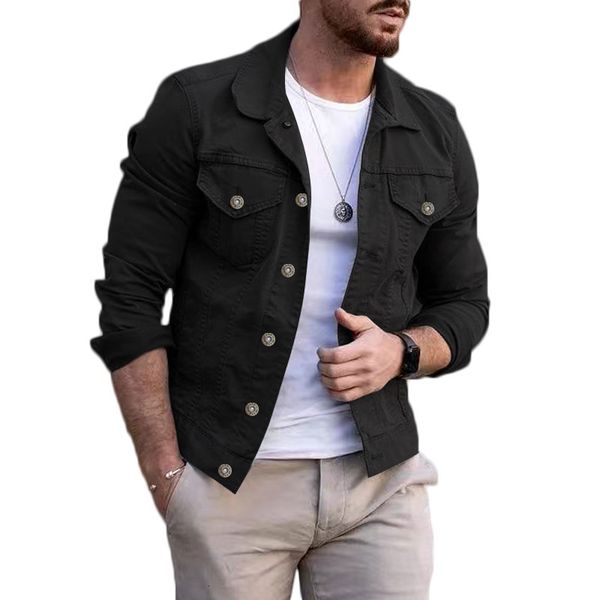 men's jackets black jacket 2023 mens denim slim fit fashion casual pocket coat men handsome spring autumn classic 230826, Black;brown
men's jackets black jacket 2023 mens denim slim fit fashion casual pocket coat men handsome spring autumn classic 230826, Black;brown