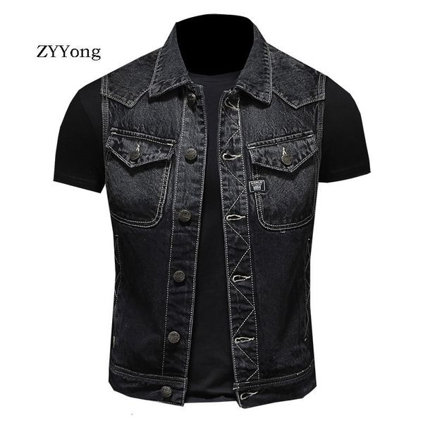 men's vests spring summer european style retro black slim bomber denim vest coat men waistcoat classical jean jacket casual gilet homme, Black;white
men's vests spring summer european style retro black slim bomber denim vest coat men waistcoat classical jean jacket casual gilet homme, Black;white