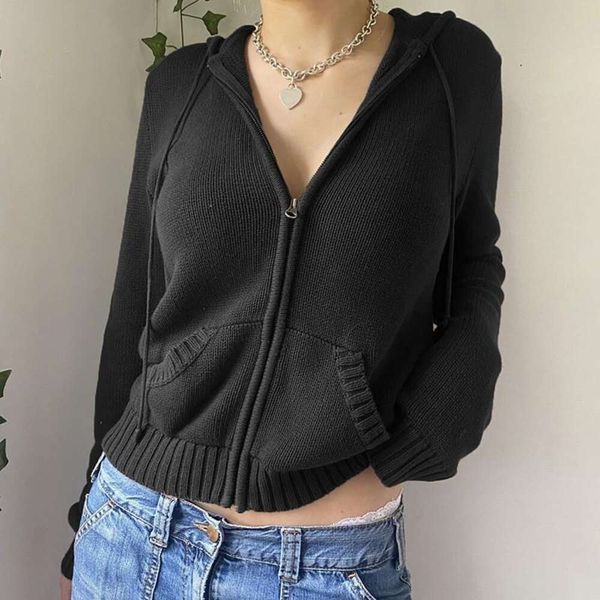 casual womens clothing autumn sweaters and winter ins hooded pocket basic sweater coat for women, White;black
casual womens clothing autumn sweaters and winter ins hooded pocket basic sweater coat for women, White;black