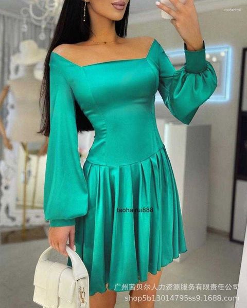 casual dresses women lantern sleeve waist evening dress elegant solid color autumn slim short lady pleated vestidos party, White;black
casual dresses women lantern sleeve waist evening dress elegant solid color autumn slim short lady pleated vestidos party, White;black