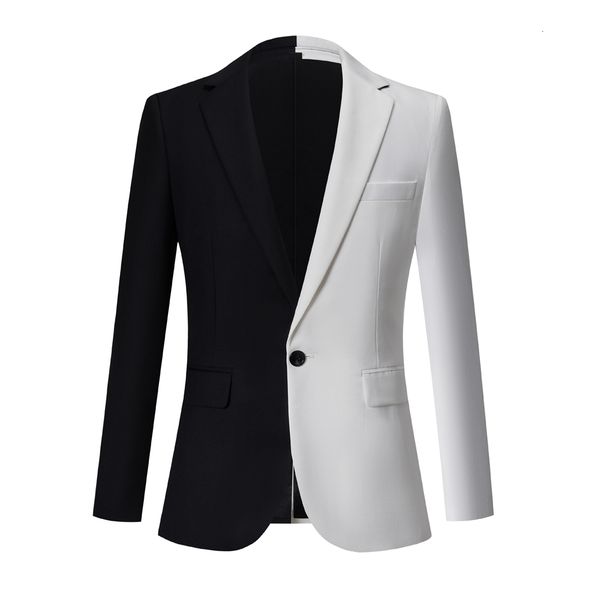 men's suits blazers men's white and black color matching blazer fashion business casual man slim suit jacket banquet wedding party, White;black
men's suits blazers men's white and black color matching blazer fashion business casual man slim suit jacket banquet wedding party, White;black