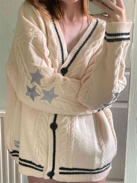 womens knits tees vintage star knit embroidery long sleeve sweater cardigan women cute button v neck jumper loose casual stylish coat 230826, White
womens knits tees vintage star knit embroidery long sleeve sweater cardigan women cute button v neck jumper loose casual stylish coat 230826, White