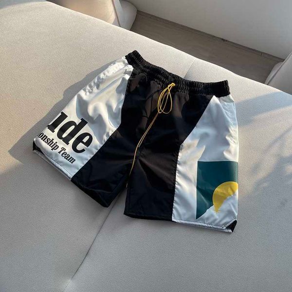 men's shorts llit rhude little fashion brand sunset side elevation street nylon american loose sports shorts summer beachwear, White;black
men's shorts llit rhude little fashion brand sunset side elevation street nylon american loose sports shorts summer beachwear, White;black