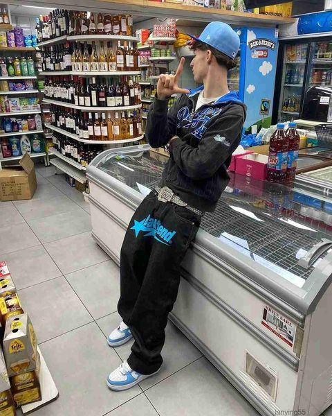 men's jeans y2k jeans badfriend hip hop letter printed black pants men women fashion casual rock wide foot baggy trouser streetwear 230, Blue
men's jeans y2k jeans badfriend hip hop letter printed black pants men women fashion casual rock wide foot baggy trouser streetwear 230, Blue