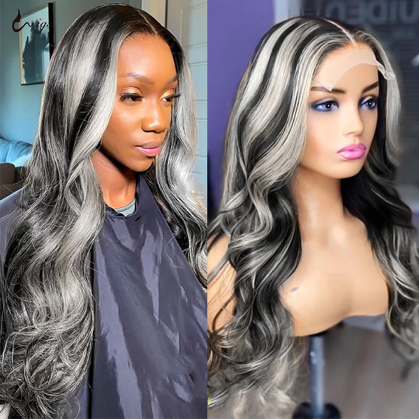 13x6Highlight Ombre Human Hair Wig Highlight Wig Human Hair Black and Gray Blonde Body Wave Lace Front Human Hair Wigs for Women, Light brown
13x6Highlight Ombre Human Hair Wig Highlight Wig Human Hair Black and Gray Blonde Body Wave Lace Front Human Hair Wigs for Women, Light brown