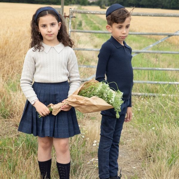family matching outfits as aw23 plaid shabbos collection boys girls clothes baby children blazer skirt romper pants holiday 230826, Blue
family matching outfits as aw23 plaid shabbos collection boys girls clothes baby children blazer skirt romper pants holiday 230826, Blue