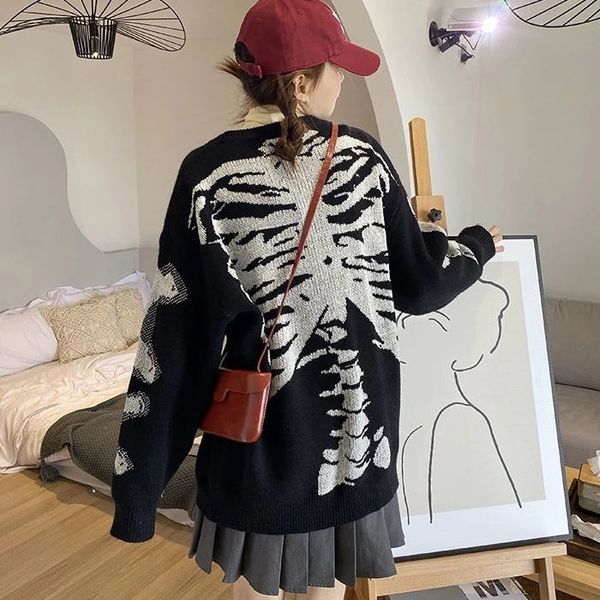 men's sweaters women sweater y2k knitting pullover punk grunge clotheswild niche ribs loose thin lazy letters retro harajuku skeleton g, White;black
men's sweaters women sweater y2k knitting pullover punk grunge clotheswild niche ribs loose thin lazy letters retro harajuku skeleton g, White;black