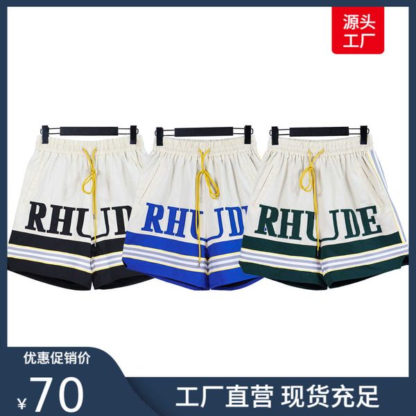 2023 fashion rhude letter embroidery stripe contrast elastic shorts men's and women's sports capris, White;black
2023 fashion rhude letter embroidery stripe contrast elastic shorts men's and women's sports capris, White;black