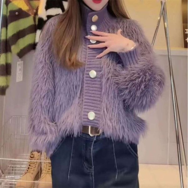 imitation mink velvet collared sweater cardigan womens autumn loose thickened all match age reduction top, White;black
imitation mink velvet collared sweater cardigan womens autumn loose thickened all match age reduction top, White;black