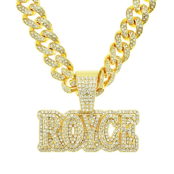 hip hop men rapper diamond pendant gold necklace shiny royce letters pendant micro-inset zircon jewelry night club accessory sweater collarb, Silver
hip hop men rapper diamond pendant gold necklace shiny royce letters pendant micro-inset zircon jewelry night club accessory sweater collarb, Silver