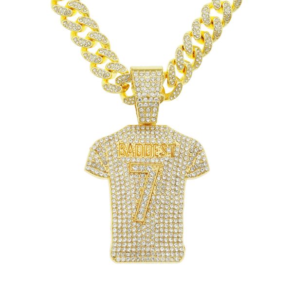 hip hop rapper men shiny diamond pendant gold necklace no.7 jersey pendant micro-inset full zircon jewelry night club punk 50cm miami cuban, Silver
hip hop rapper men shiny diamond pendant gold necklace no.7 jersey pendant micro-inset full zircon jewelry night club punk 50cm miami cuban, Silver