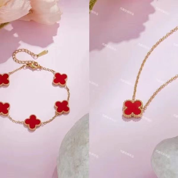 2023 new double sided four leaf grass five flower bracelet necklace women's handicraft light luxury gift for friends multiple options p, Golden;silver
2023 new double sided four leaf grass five flower bracelet necklace women's handicraft light luxury gift for friends multiple options p, Golden;silver