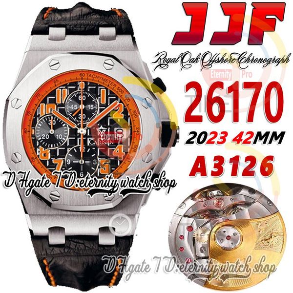 jjf 2617 volcano a3126 chronograph automatic mens watch 42mm stainless steel case black textured dial leather strap 2023 super edition etern, Slivery;brown
jjf 2617 volcano a3126 chronograph automatic mens watch 42mm stainless steel case black textured dial leather strap 2023 super edition etern, Slivery;brown
