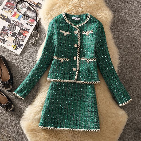 two piece dress women winter elegant vintage tweed fragrant suit jacke coat and skirt two piece set outfit jacquard formal party clothing 23, White
two piece dress women winter elegant vintage tweed fragrant suit jacke coat and skirt two piece set outfit jacquard formal party clothing 23, White