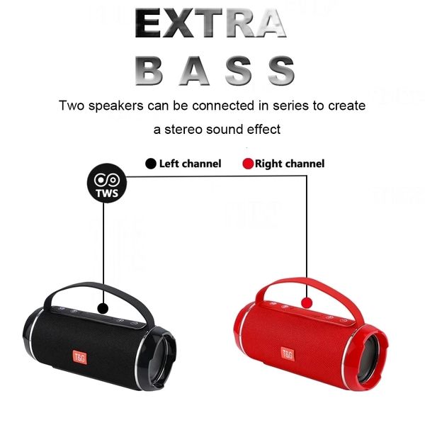 Speakers TG116C Portable Portable Bluetooth Speaker Wireless Subwoofer Bass LED Light Outdoor Waterproof Column Boombox TF FM Stereo Music Player 230826 L260604