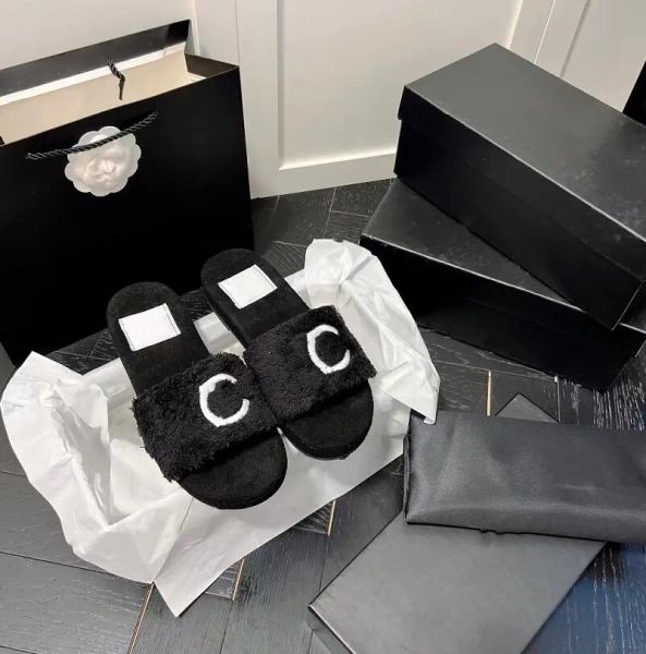 designer wool slippers fur slides solid color fashion womens flat bottom slipper winter home plush warmth flip-flops sandals qst, Black
designer wool slippers fur slides solid color fashion womens flat bottom slipper winter home plush warmth flip-flops sandals qst, Black