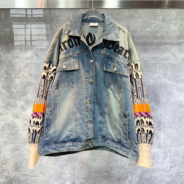 men's jackets trendy letter embroidery stitching color contrast coat women denim jacket fashion style hip hop ripped jeans 230826, Black;brown
men's jackets trendy letter embroidery stitching color contrast coat women denim jacket fashion style hip hop ripped jeans 230826, Black;brown