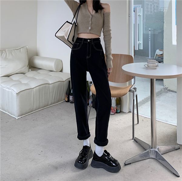 women's jeans a100 style high waist slim black straight pants trousers jeans 230826, Blue
women's jeans a100 style high waist slim black straight pants trousers jeans 230826, Blue