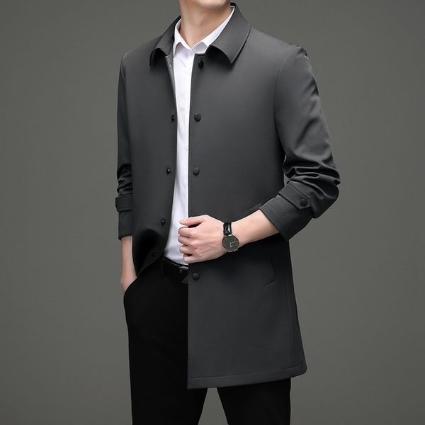 men's trench coats solid mens business casual fashion wild turndown collar slim coat male 230826, Tan;black
men's trench coats solid mens business casual fashion wild turndown collar slim coat male 230826, Tan;black