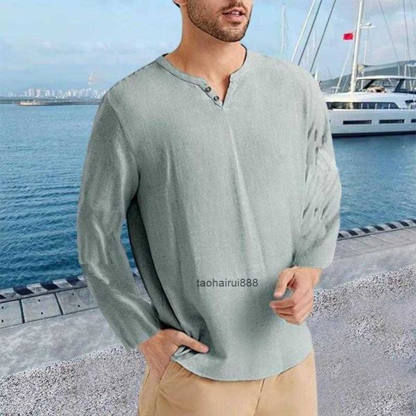men's t shirts men v-neck t-shirt loose fit long sleeve pullover solid color streetwear with buttons spring autumn fashion, White;black
men's t shirts men v-neck t-shirt loose fit long sleeve pullover solid color streetwear with buttons spring autumn fashion, White;black