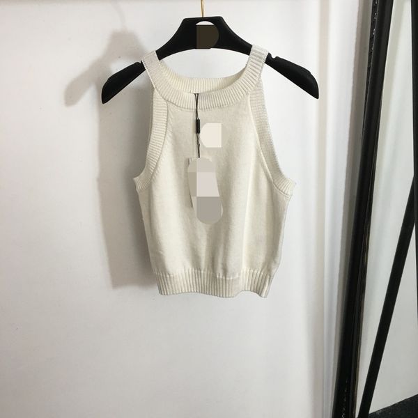 824 2023 autumn women sweater sleeveless crew neck pullover white pink black brand same style striped womens 20236560, White;black
824 2023 autumn women sweater sleeveless crew neck pullover white pink black brand same style striped womens 20236560, White;black