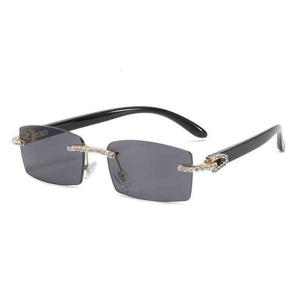 style unique diamond studded frameless mens sunglasses fashionable cut square small frame glasses, White;black
style unique diamond studded frameless mens sunglasses fashionable cut square small frame glasses, White;black