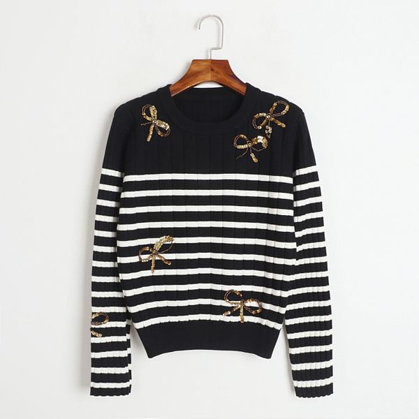 811 l 2023 autumn women sweater long sleeve crew neck pullover white black button brand same style striped white womens dl
811 l 2023 autumn women sweater long sleeve crew neck pullover white black button brand same style striped white womens dl