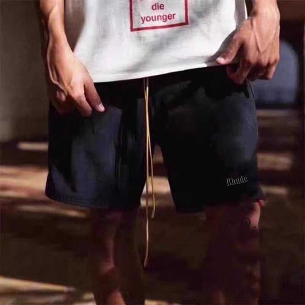 fashion brand rhude embroidered letter drawstring loose high street men's net color shorts, White;black
fashion brand rhude embroidered letter drawstring loose high street men's net color shorts, White;black