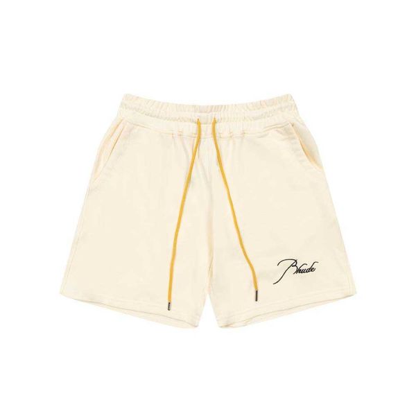 correct version rhude classic embroidered high street trendy drawstring loose casual sports shorts, White;black
correct version rhude classic embroidered high street trendy drawstring loose casual sports shorts, White;black