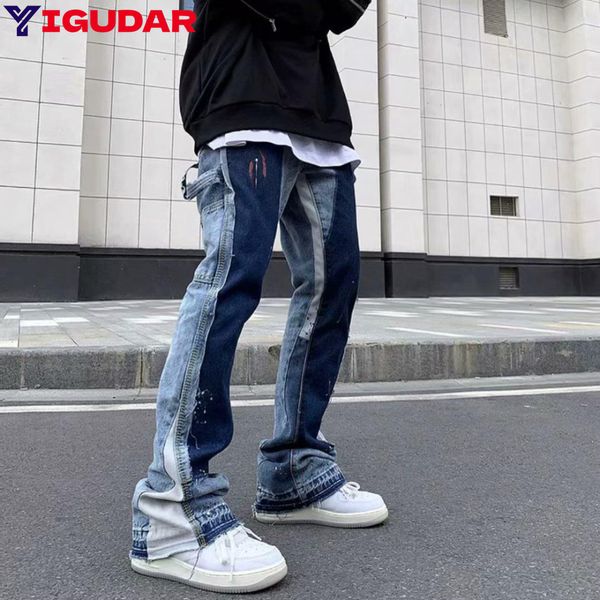 men's jeans fashion printed flare jeans men pants hip hop wide leg denim trousers washed patchwork bottoms y2k streetwear baggy jeans 2, Blue
men's jeans fashion printed flare jeans men pants hip hop wide leg denim trousers washed patchwork bottoms y2k streetwear baggy jeans 2, Blue