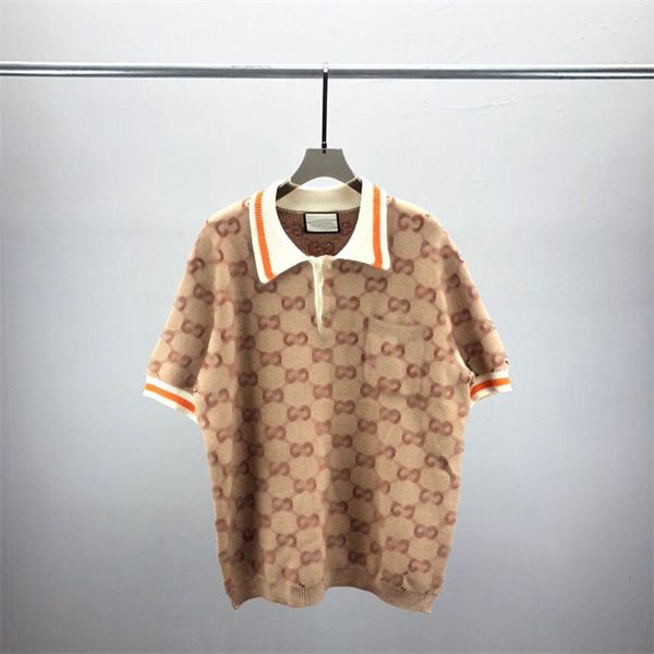 2023 autumn/winter new men's short sleeve polo knit jacquard pattern letter log fashion classic style l1m100, Black;brown
2023 autumn/winter new men's short sleeve polo knit jacquard pattern letter log fashion classic style l1m100, Black;brown