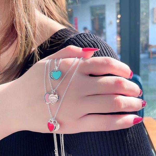 designer necklace s925 sterling silver t family enamel red blue pink double heart necklace peach clavicle chain valentine's day gift ti
designer necklace s925 sterling silver t family enamel red blue pink double heart necklace peach clavicle chain valentine's day gift ti